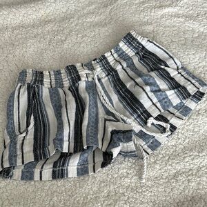 Roxy High Waist Blue and White Striped Shorts